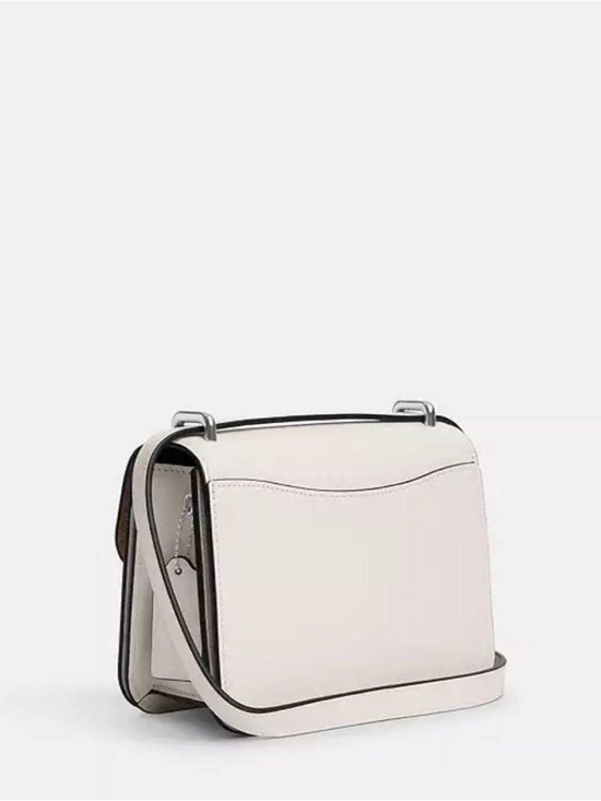 Coach Morgan Square Refine Calf Leather Crossbody CL416 Chalk Silver - Picture 4 of 16